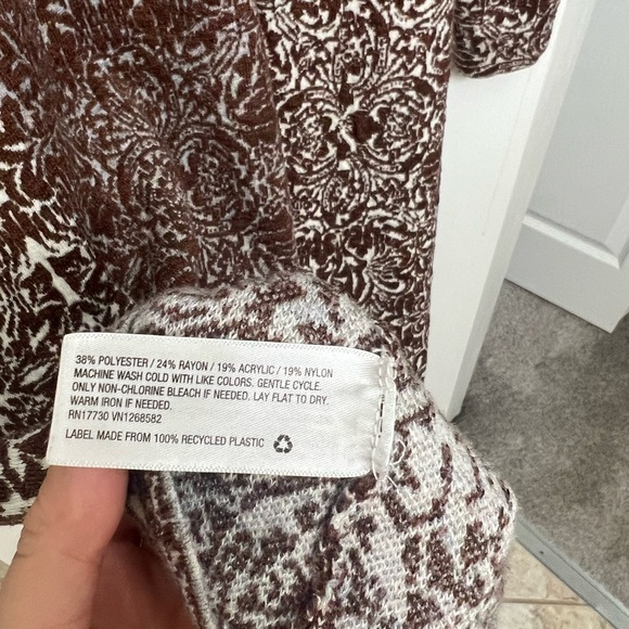 Rose Brown Brown and White Patterned Cardigan - Picture 5 of 5